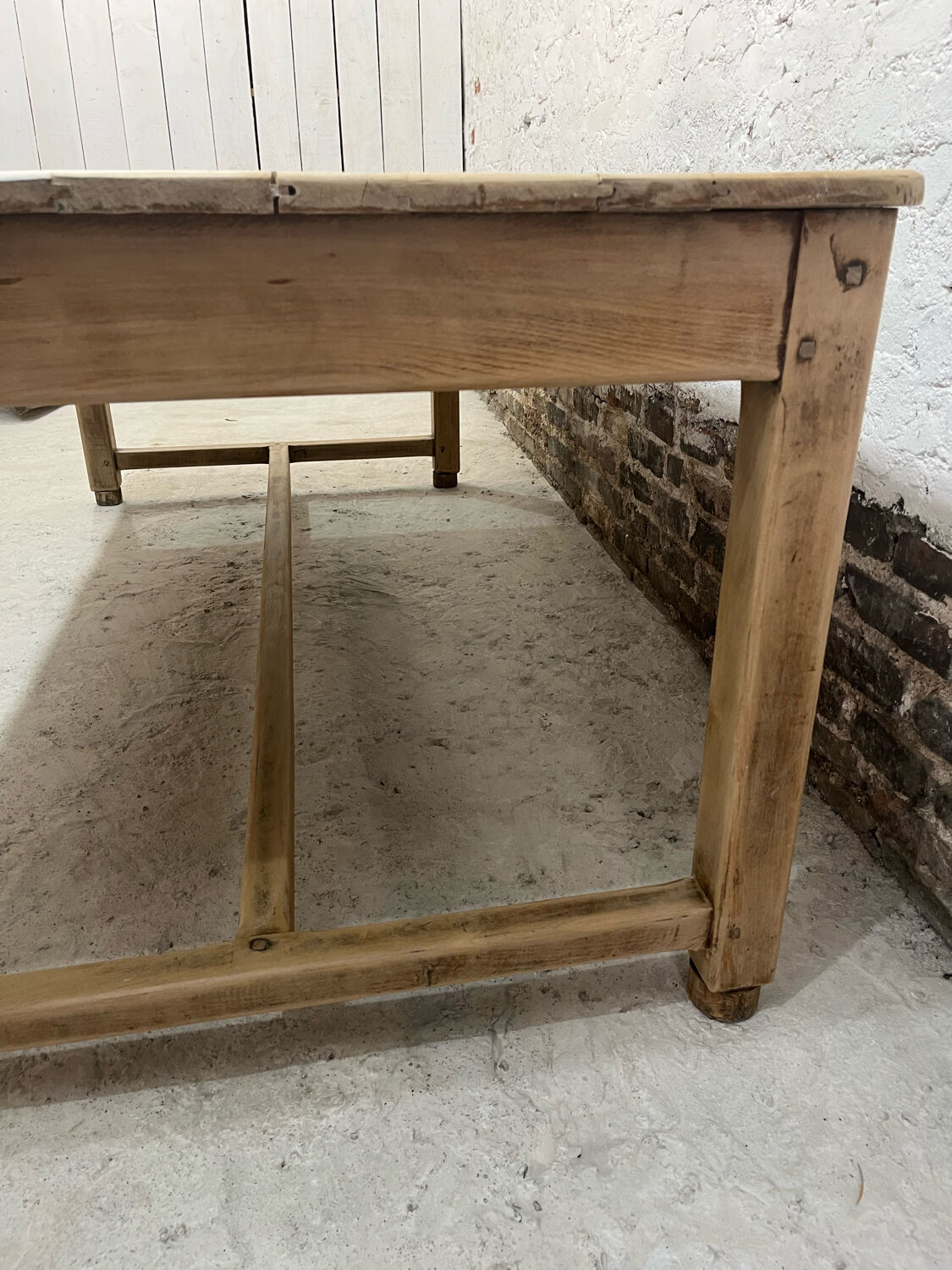 Light oak farmhouse table