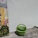 Basket dish in green woven earthenware / old ceramic
