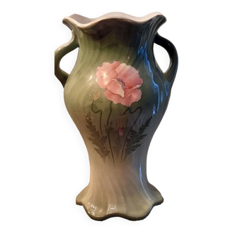 Earthenware vase from the fives-lille faiencerie signed de-bruyn