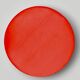 Grand pouf vintage en Skaï rouge – diamètre : 62 cm
