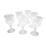 6 verres à pied en cristal d'Arques