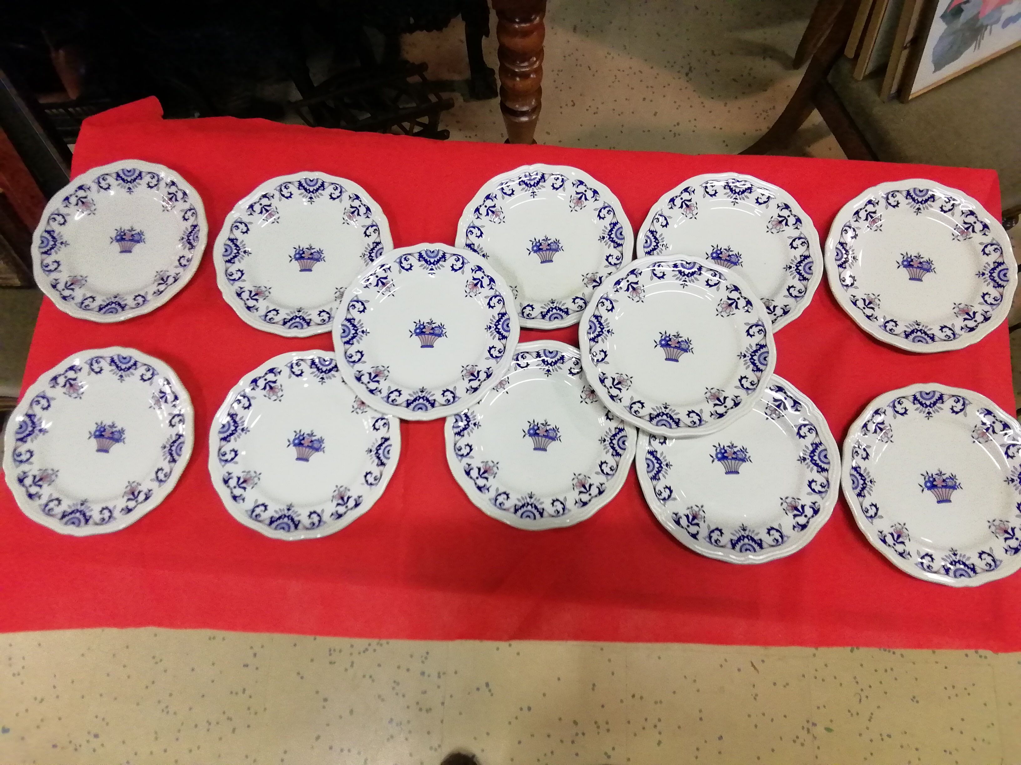 12 dessert plates decorated rouen - longchamp