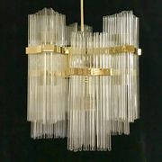 Glass chandelier with gilding France 1960