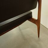 Sofa by Anonima Castelli in teak and skai, 1950s