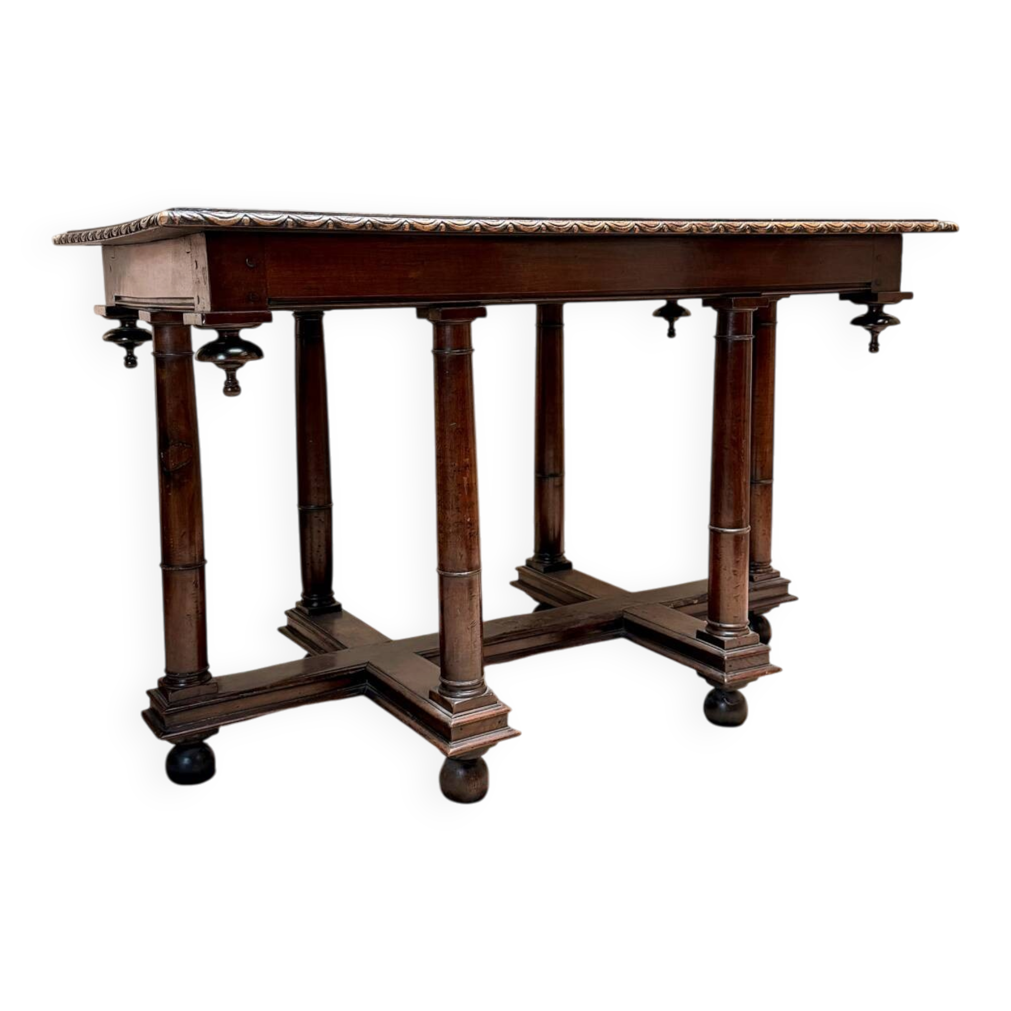 TABLE RENAISSANCE EN CROIX DE LORRAINE EN NOYER XVIII EME SIÈCLE