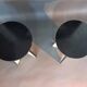 Pair of black and white lacquered wooden stools 1950/1960 Vintage.