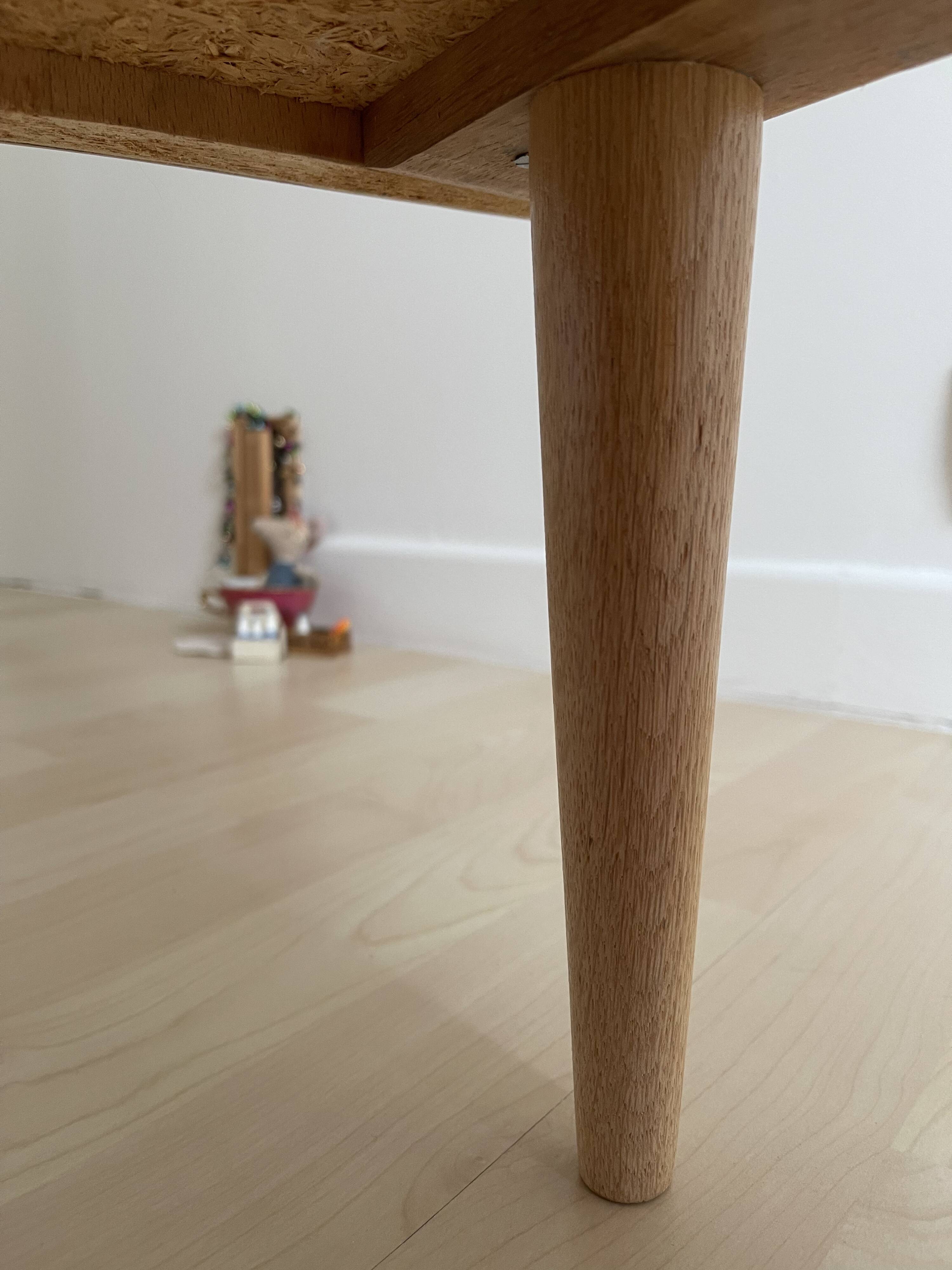 Pink tapered leg chest of drawers