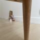 Pink tapered leg chest of drawers