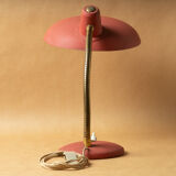 Desk lamp industrial design vintage 1950 1960 flexible red