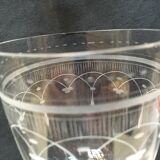 Set of 4 glasses of crystal 18th engraved decoration