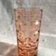Vintage vase in pink-cut glass art deco Luminarc France