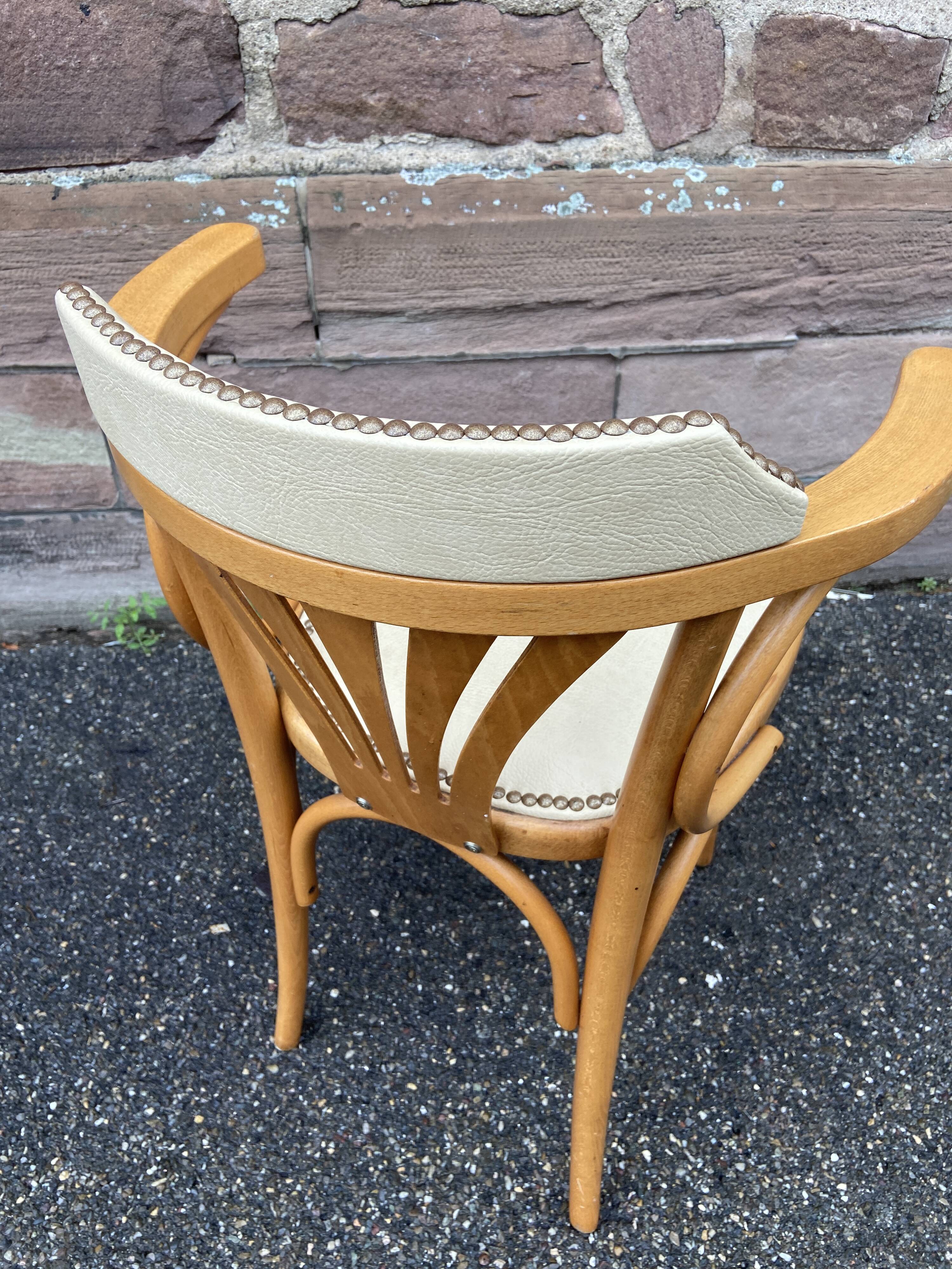Paire de fauteuils bistrot bois courbé vintage