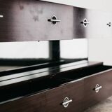 Comò Cassettiera In Ebano Macassar E Specchio Cubic Design Modern 70