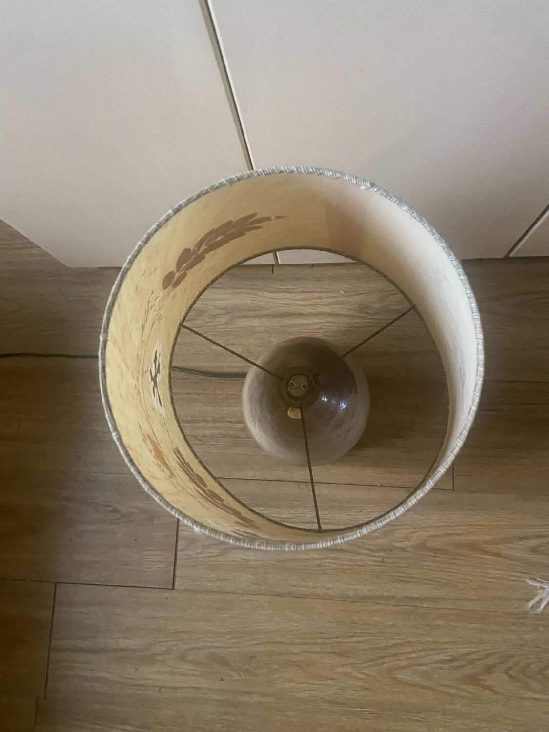 Vintage stoneware lamp signed