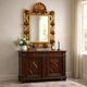 Antique baroque style mirror in carved wood, Italy, 20th century.