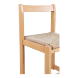 6 vintage oak and wicker dining chairs, 1960s