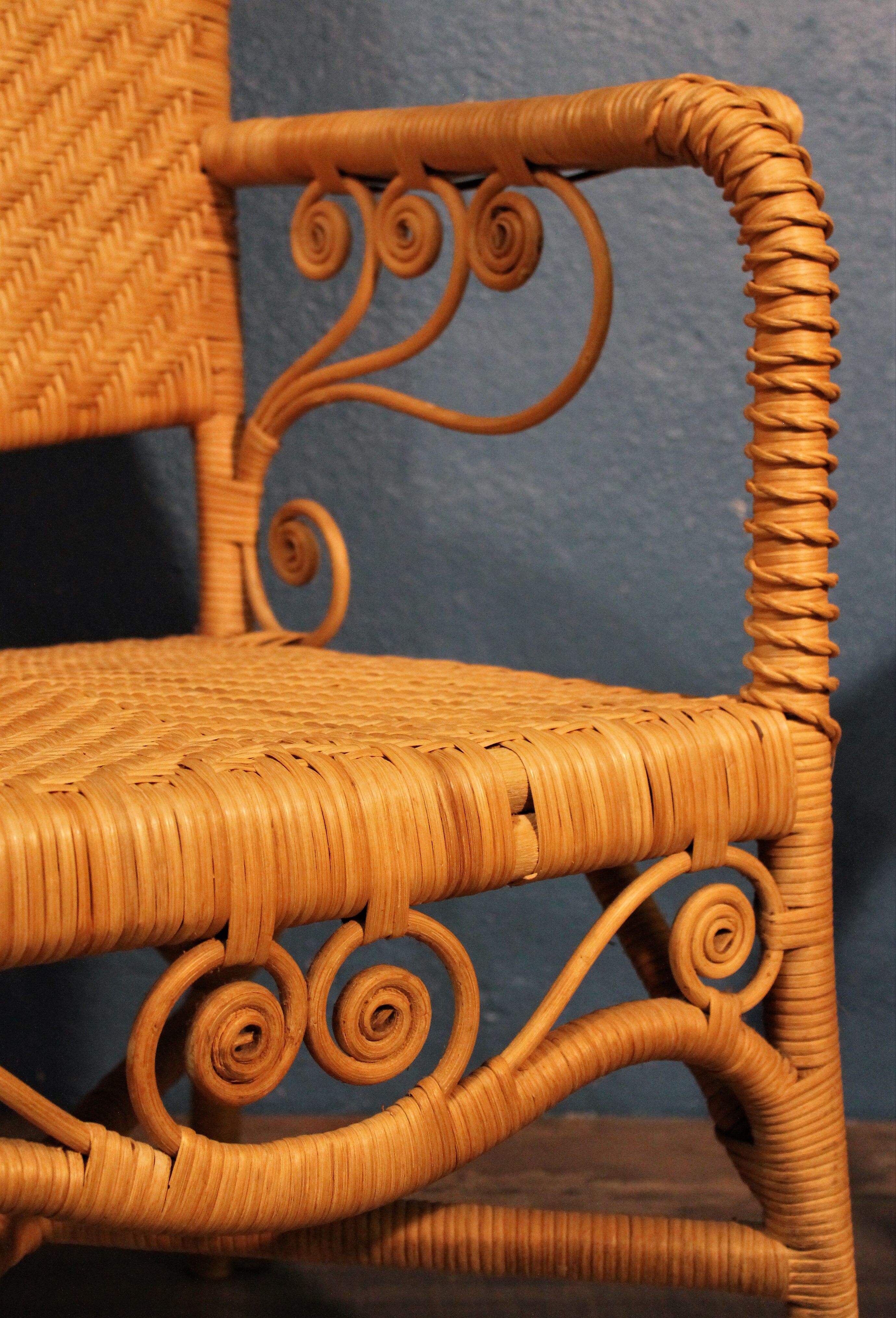 Pair of rattan armchairs "Peacock" 1970