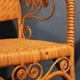 Paire de fauteuils rotin "peacock" 1970