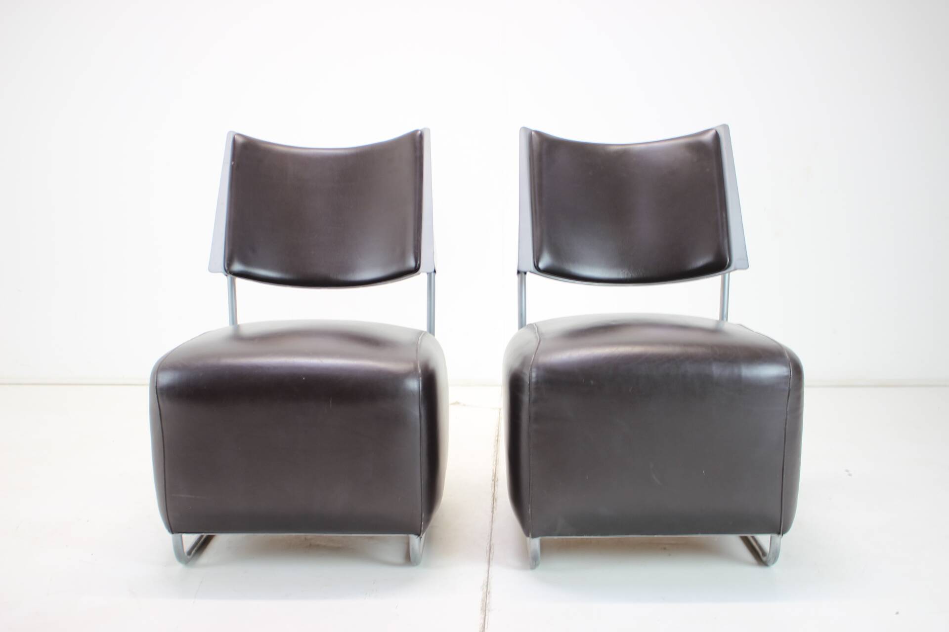 Leather Armchairs "Oskar" by Harri Korho for Inno, 1990s