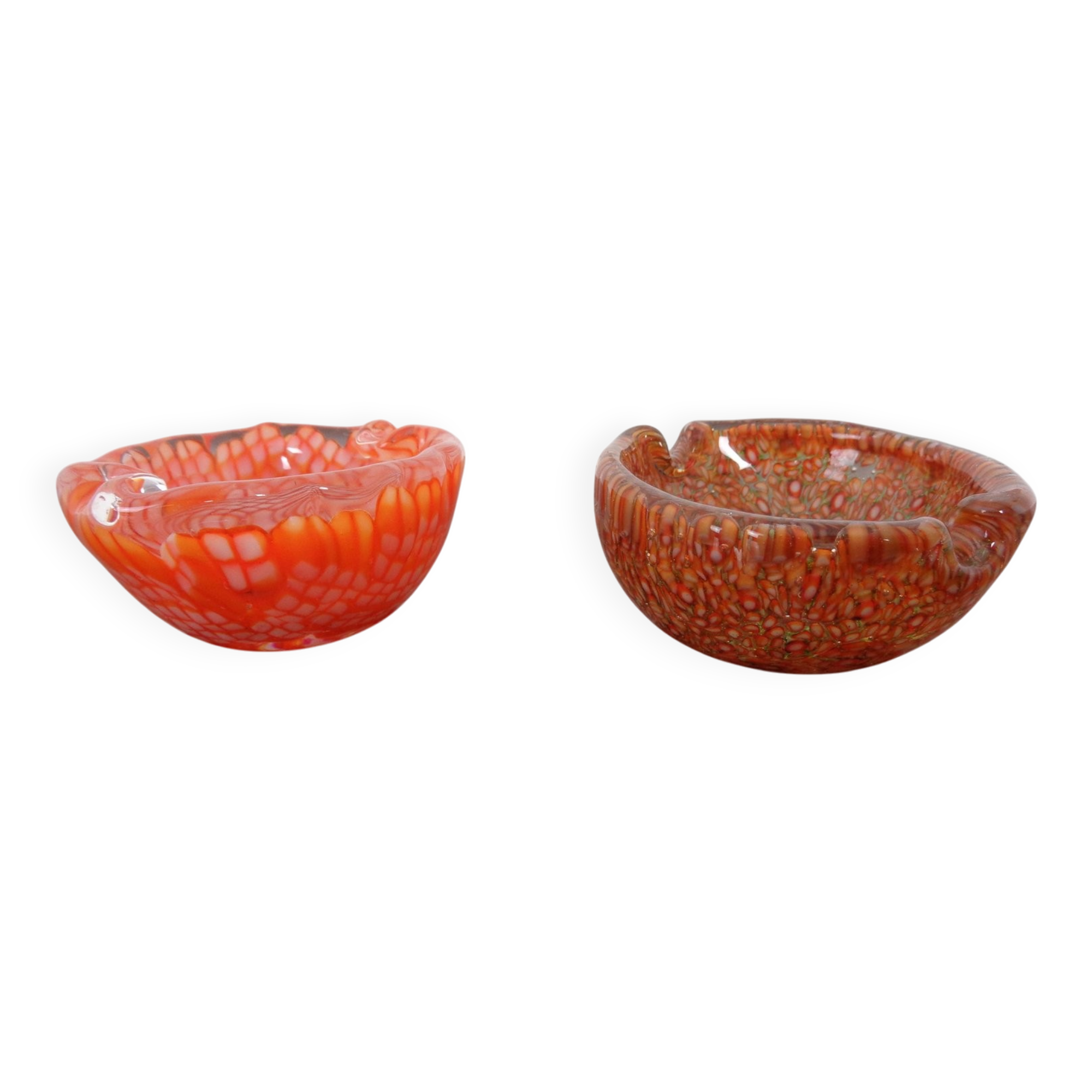 Small Italian Murano Glass Ashtrays, 1960s, Set of 2