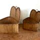 Vintage rattan baskets to hang