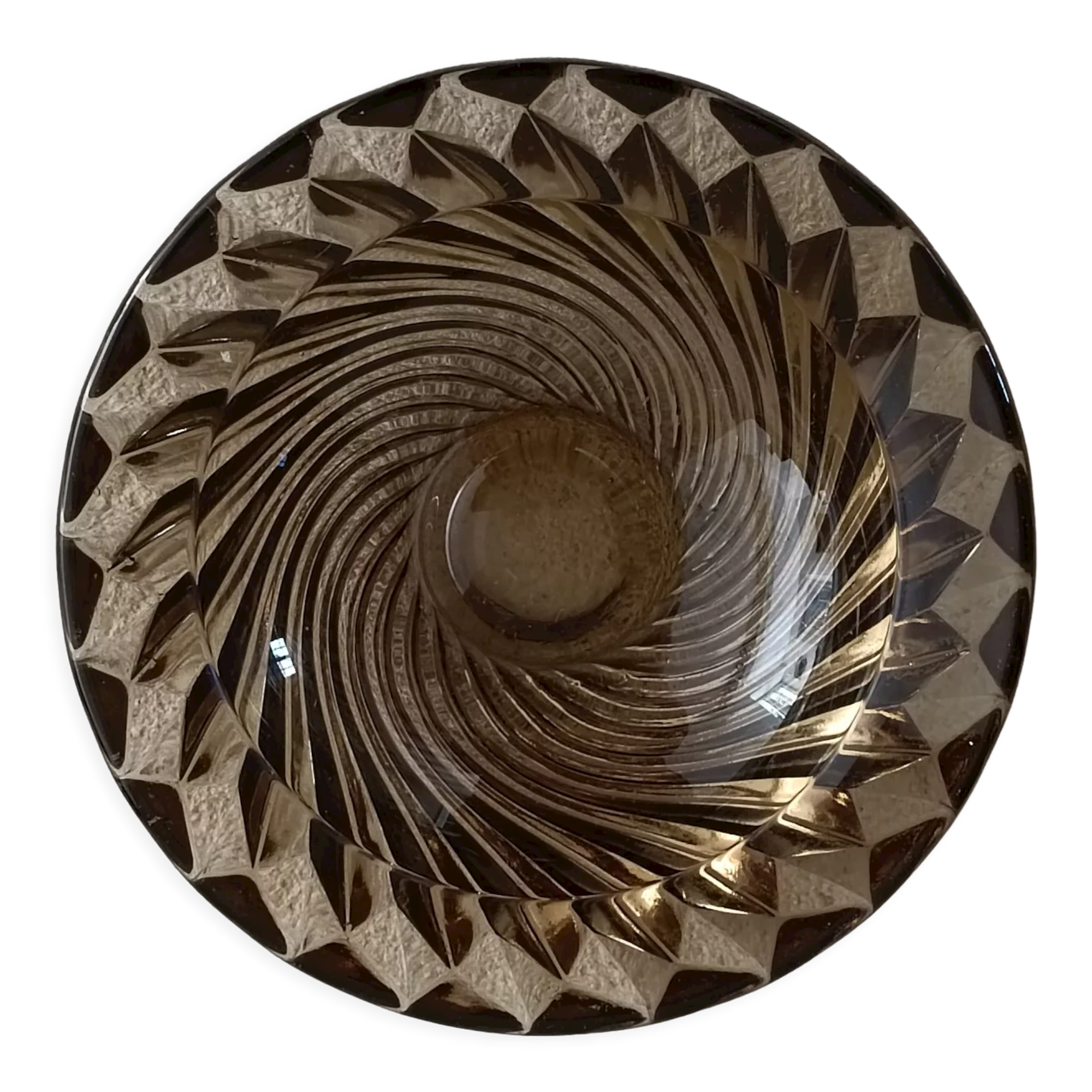 Smoked glass ashtray