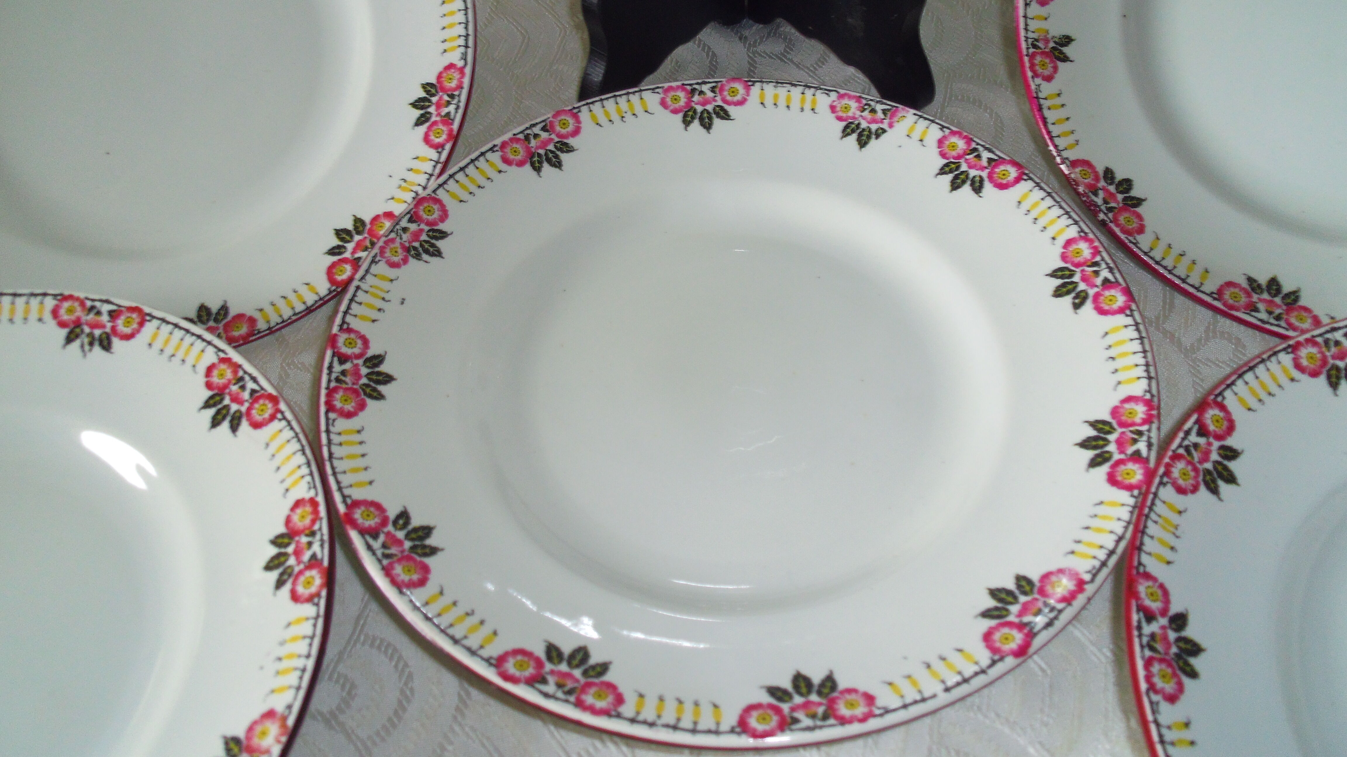 6 flat plates Faience Orchie Moulin des loups