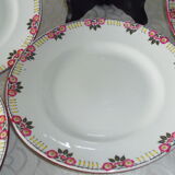 6 assiettes plates Faïence Orchie Moulin des loups