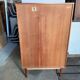High cabinet with 2 doors in teak and vintage veneer from the 60s