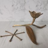 Brass ashtray fleur de lys with petals