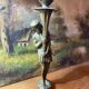 Art deco bronze candle holder
