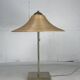 Lampe de table en laiton et rotin en roseau, Italie 1970