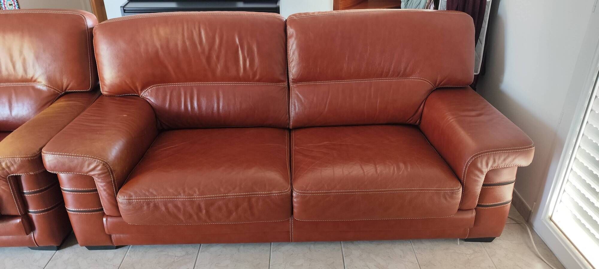 3-seater leather sofa