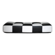 Roche Bobois black and white checkered leather bench, low bench.