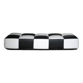 Banquette Roche Bobois cuir damier noir et blanc, banquette basse