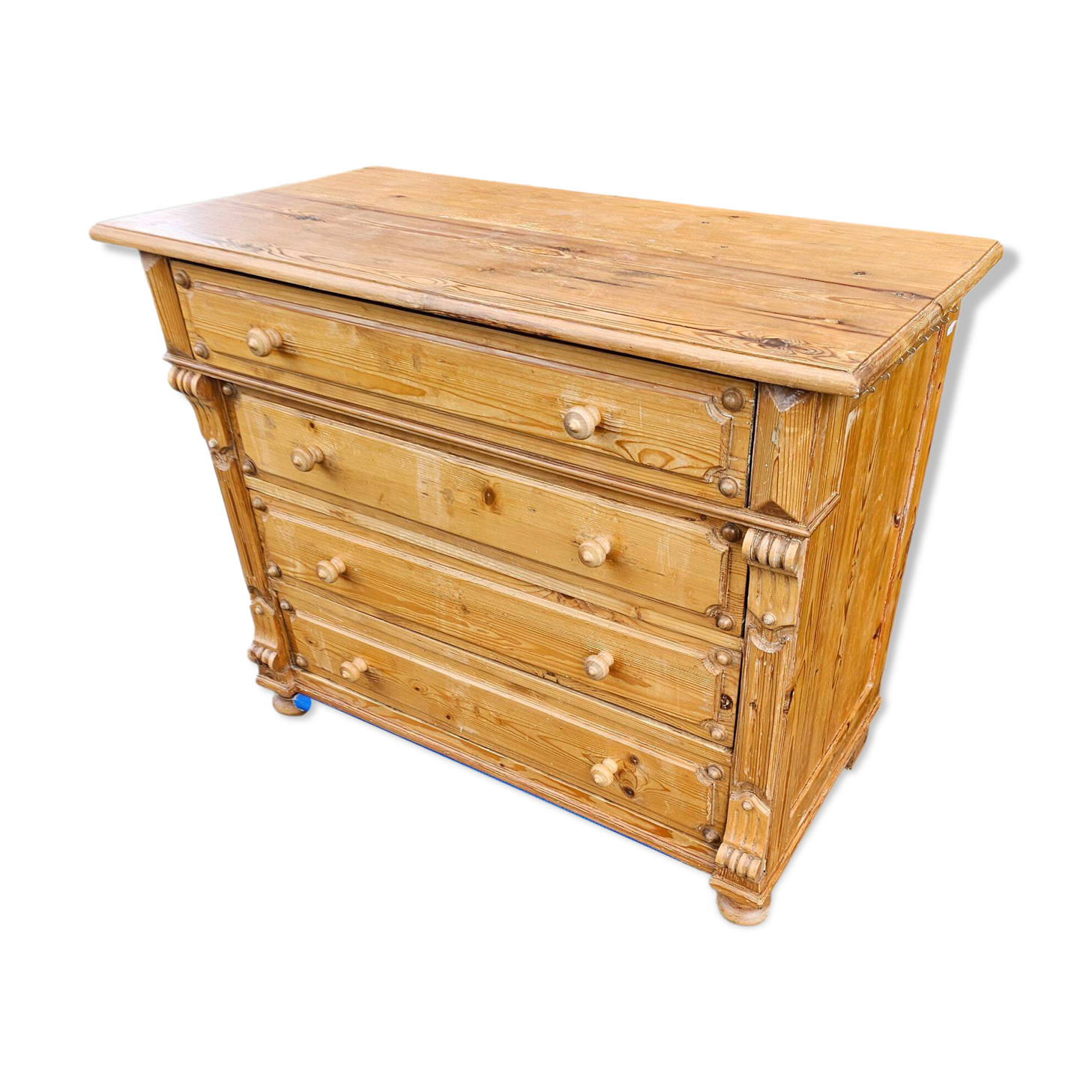 Commode en pin massif vers 1900 / marquée / NEU & C. OBERH