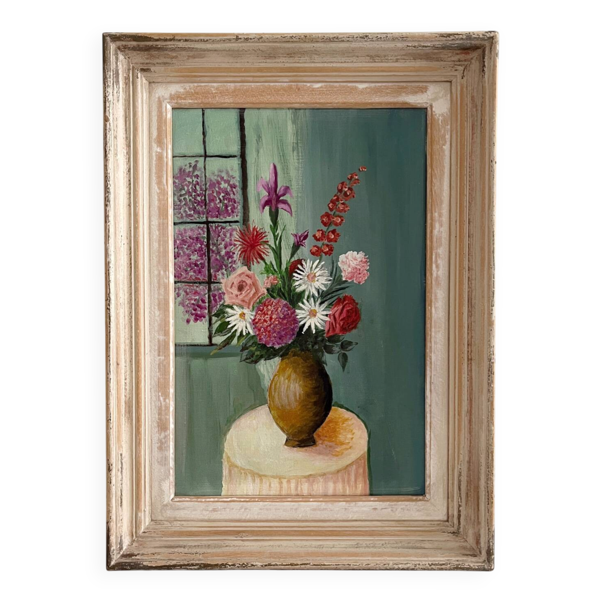 Tableau peinture sur toile bouquet de fleurs
