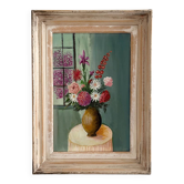 Painting on canvas of a bouquet of flowers