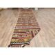 Tapis Kilim coloré en laine et coton fait main turc vintage des années 1970 98x405