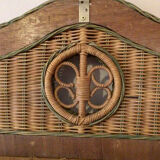 Vintage braided rattan mirror.