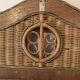 Vintage braided rattan mirror.