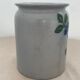 Vintage stoneware pot from Betschdorf signed TA Gilbert with olive decoration.