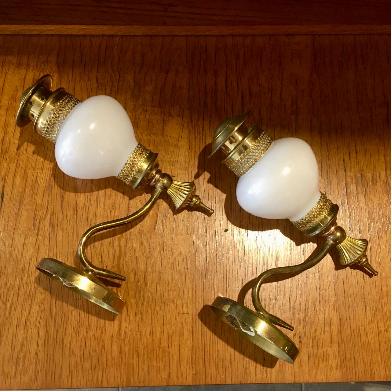 Pair of brass sconces