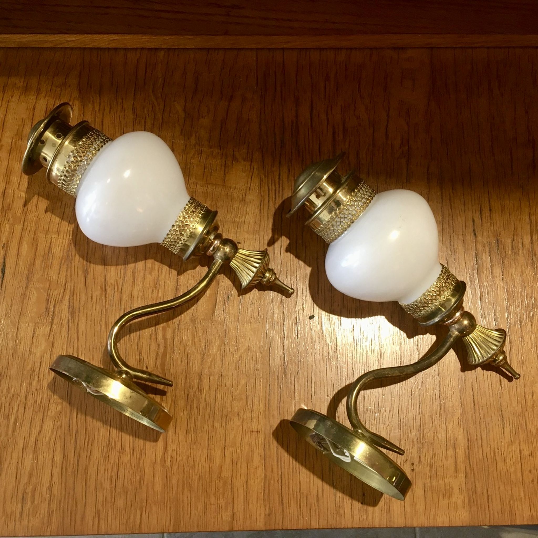 Pair of brass sconces