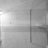 Glass and plexiglass coffee table 1970