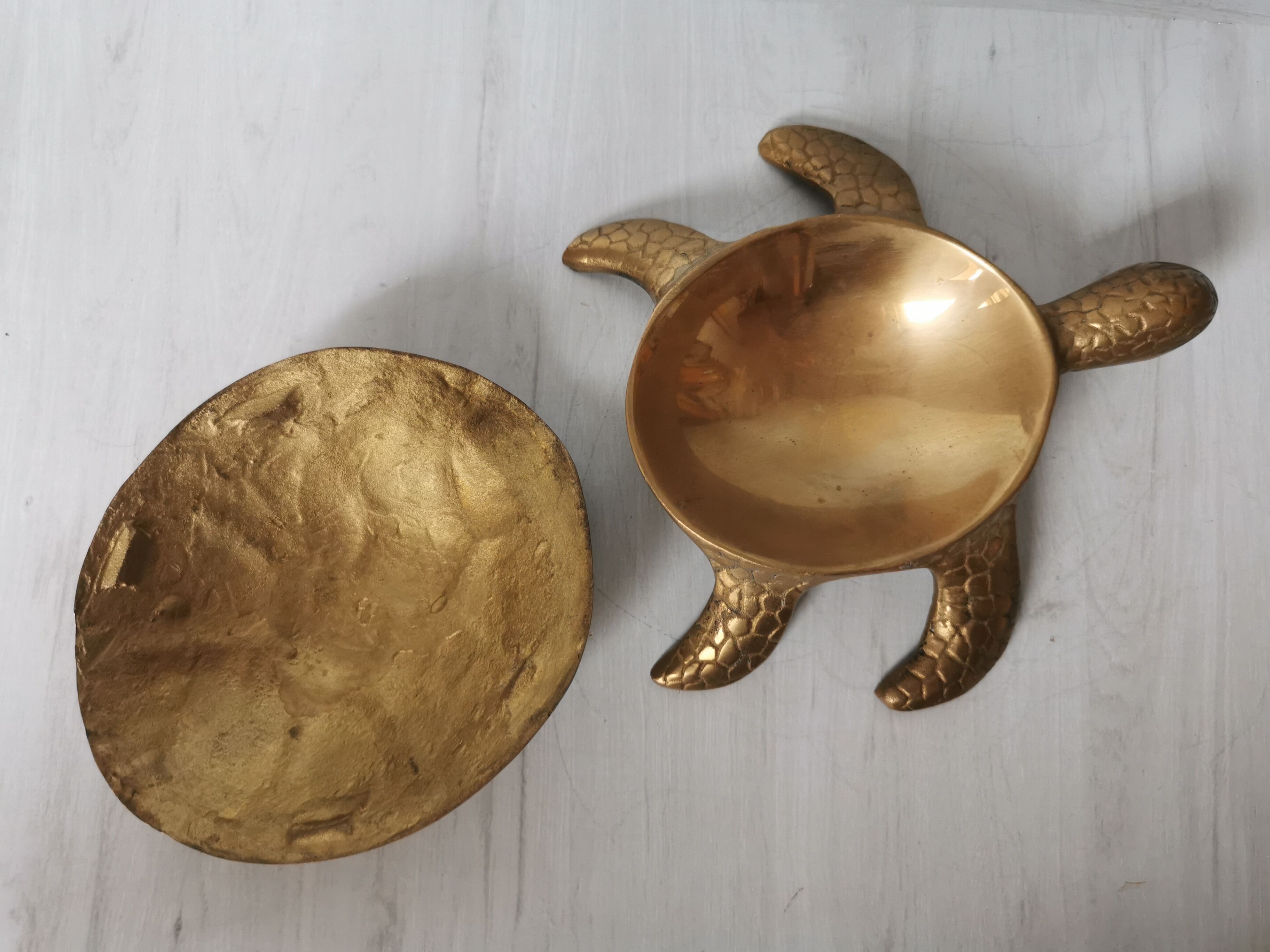 Brass turtle jewelry box