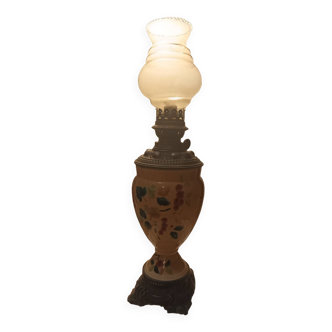 Lampe petrole barbotine ancienne