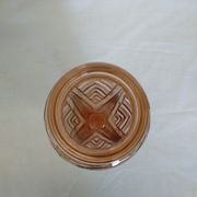 Vase en verre soufflé rose art déco