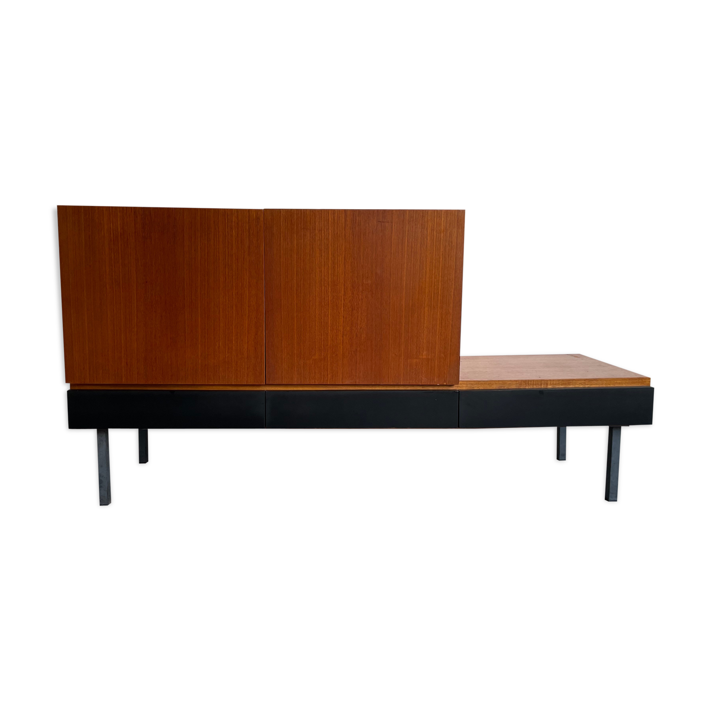 Asymmetrical vintage teak row