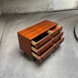 Vintage wood veneer chest of drawers 1960